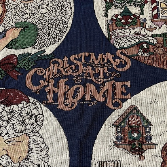 Chatham VTG tapestry woven Christmas Santa throw blanket - Picture 2 of 14